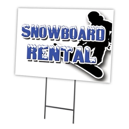 Signmission Snowboard Rental Yard Sign & Stake outdoor plastic coroplast window, C-1216-DS-Snowboard Rental C-1216-DS-Snowboard Rental